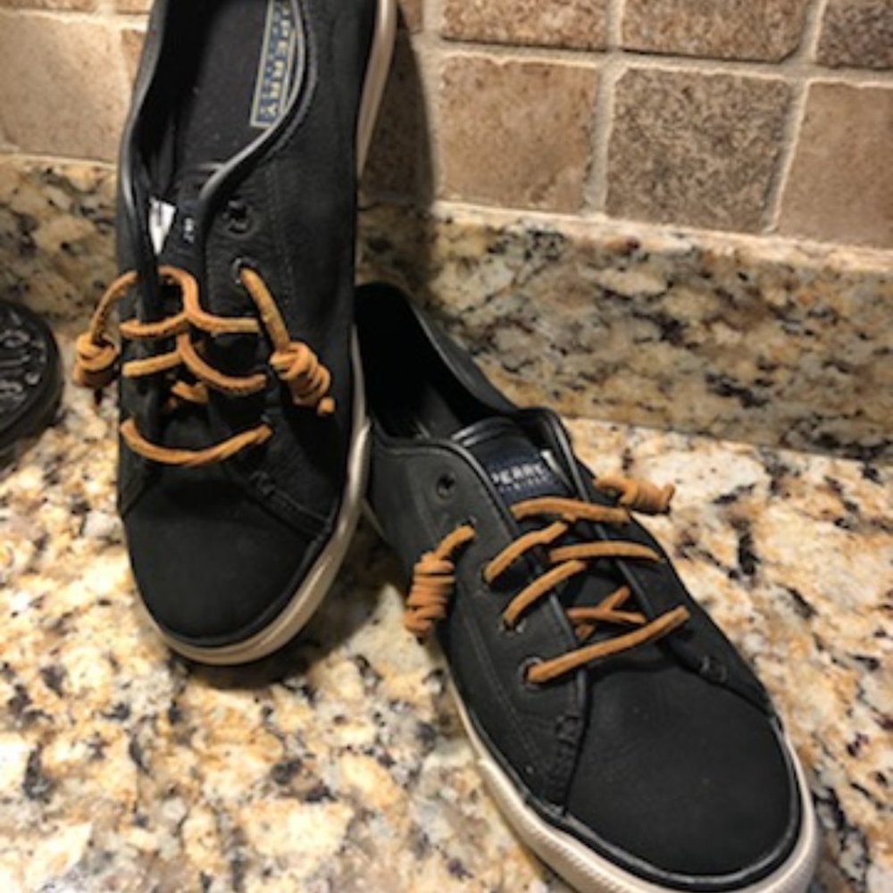 Sperry Women's  black canvas sneakers  size 10